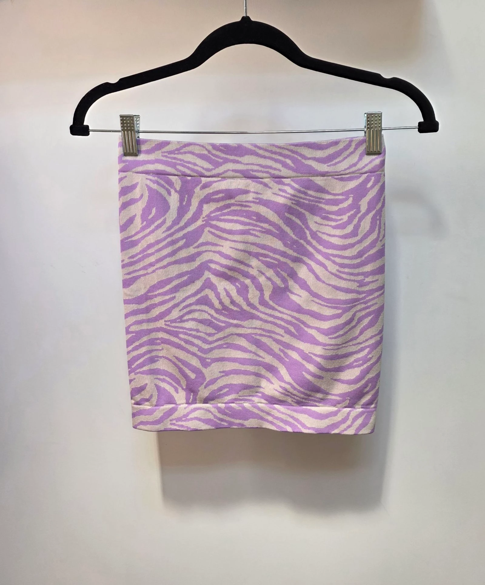 Mini-jupe moulante imprimé zébré violet blanc Primark Taille S 36